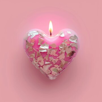 heart shaped candle.