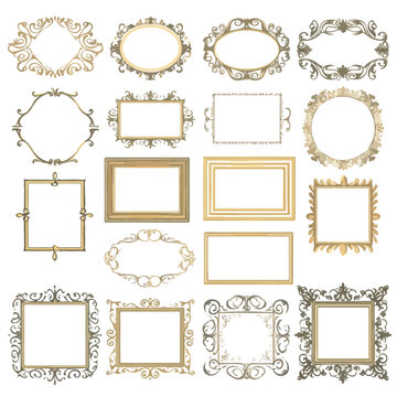 Frames in vintage style with elements of ornament a