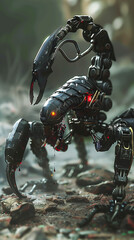 Scorpion robot in action for wallpaper background - obrazy, fototapety, plakaty