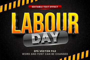 Labor day celebration editable vector text effect