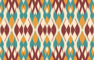 Ethnic abstract ikat art. Aztec ornament print. geometric ethnic pattern seamless  color oriental.  Design for background ,curtain, carpet, wallpaper, clothing, wrapping, Batik, vector illustration.