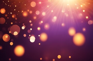 Abstract background of gold glow lines and particles, light shine bokeh wallpaper. Holiday concept