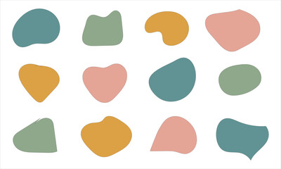 Fluid blob shape vector for abstract design. set banner simple shape template for presentation, flyer, isolated on white background 