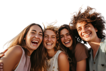 Happy Friends Together Smiling in Joy