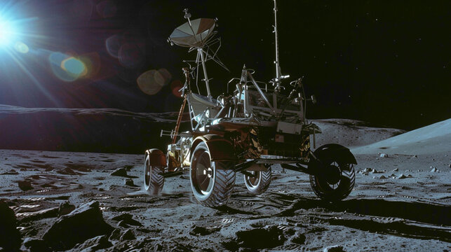 a four Weller bike on moon surface.