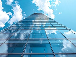 Fototapeta na wymiar Blue skyscraper office buildings