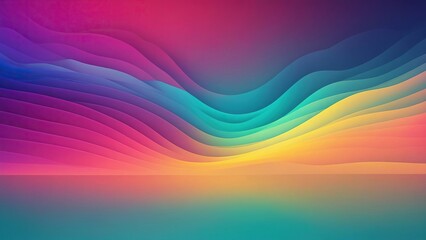 Fototapeta premium This abstract artwork evokes retro vibes through vibrant gradients and textured layers. Its modern, abstract background integrates various shapes and photographic elements with grain effects.