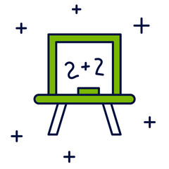 Filled outline Chalkboard icon isolated on white background. School Blackboard sign. Vector
