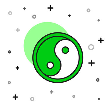 recommend clip art: Filled outline Yin Yang symbol of harmony and balance icon isolated on white background. Vector