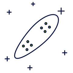 Filled outline Longboard or skateboard cruiser icon isolated on white background. Extreme sport. Sport equipment. Vector