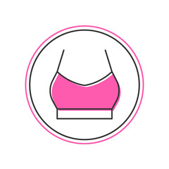 Filled outline Female crop top icon isolated on white background. Undershirt. Vector