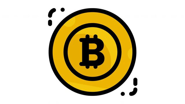 Animation Bitcoin theme with repeated word bitcoin suitable for cryptocurrency and finance concepts. Blockchain technology web page design