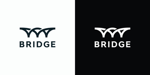 Bridge shape curved line vector logo design with modern, simple, clean and abstract style.