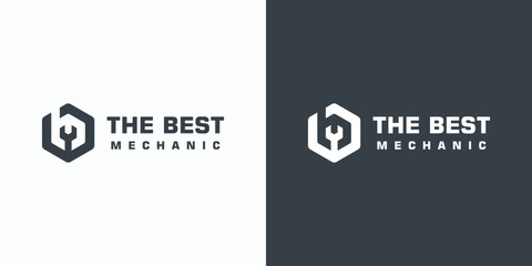 Vector logo design for initials letter B M hexagon shape modern style, simple, clean and abstract. © ahmad