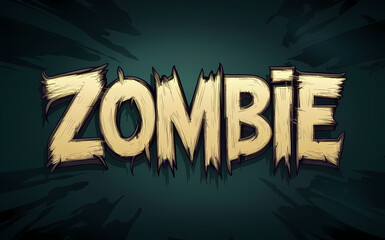  the text "zombie", featuring a spooky and eerie font, generative ai
