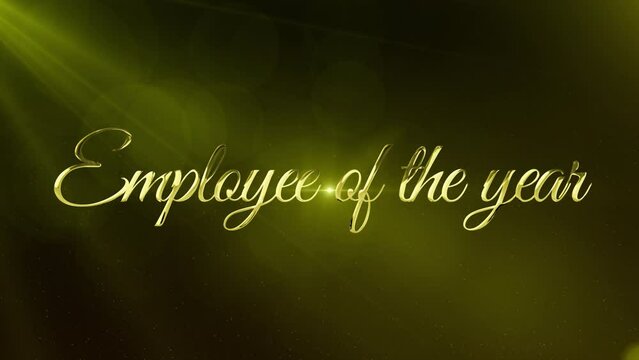 Employee of the year award golden title. Golden title of opening ceremony.