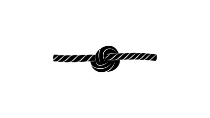 Rope Knot emblem, black isolated silhouette - obrazy, fototapety, plakaty