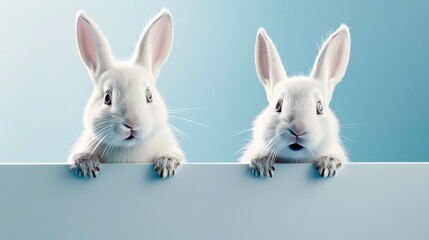 Obraz premium white rabbit with easter eggs