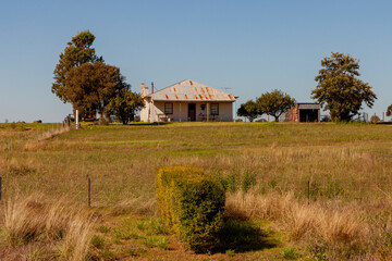 Farm house and field in in Albury, Wodonga, Victoria, Australia