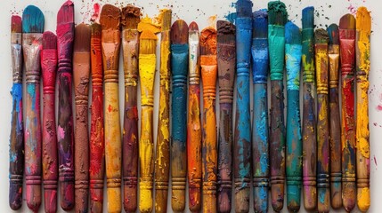 oil and watercolor paint brushes 