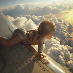 Baby on an Airplane Generative AI
