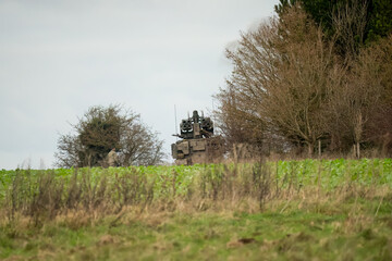 British Army Alvis Stormer Starstreak CVR-T tracked armoured vehicle equipped with short range air...