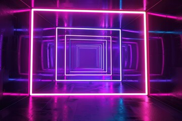 A futuristic cyberclub scene lit up with neon lights and laser beams creates an immersive synthwave style environment. by AI generated image