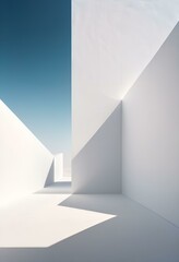 Shadows, Empty Space, white paint, visually stunning, ethereal. Generative AI.	
