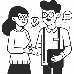 Professional Colleagues Handshake in Leadership Training Handbook Illustration Gen AI
