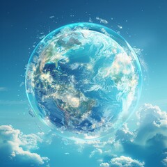 Earth encased in a copyright orb representing WIPOs global protection. Fresh