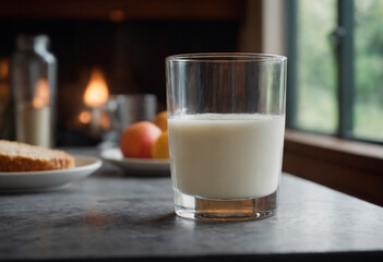 Glass of Milk on Table
