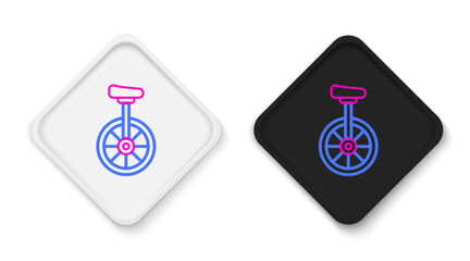 Line Unicycle or one wheel bicycle icon isolated on white background. Monowheel bicycle. Colorful outline concept. Vector © Iryna