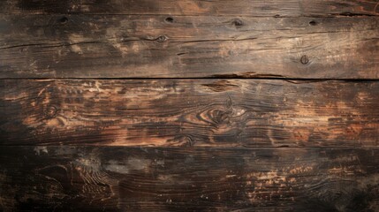 Dark brown, heavily textured wooden planks showcase their unique grain and patterns - obrazy, fototapety, plakaty