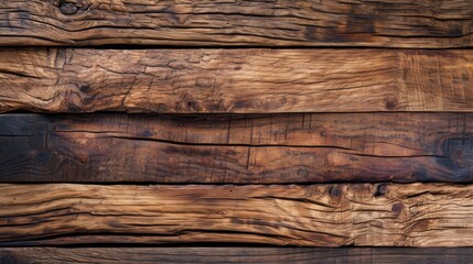 Fototapeta premium A detailed close-up of natural wooden planks, displaying rich textures and tones for a rustic feel