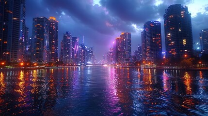 city cityscape at night