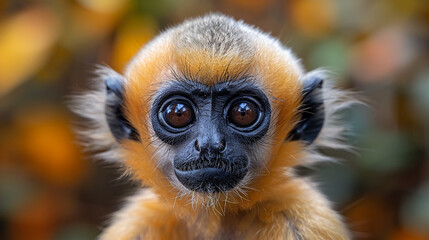 Obraz premium wildlife photography, authentic photo of a gibbon in natural habitat, taken with telephoto lenses, for relaxing animal wallpaper and more