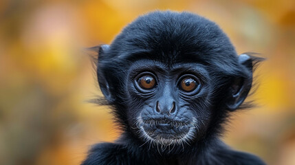 Fototapeta premium wildlife photography, authentic photo of a gibbon in natural habitat, taken with telephoto lenses, for relaxing animal wallpaper and more