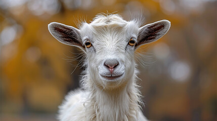 Obraz premium wildlife photography, authentic photo of a goat in natural habitat, taken with telephoto lenses, for relaxing animal wallpaper and more