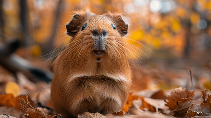 wildlife photography, authentic photo of a guinea pig in natural habitat, taken with telephoto lenses, for relaxing animal wallpaper and more