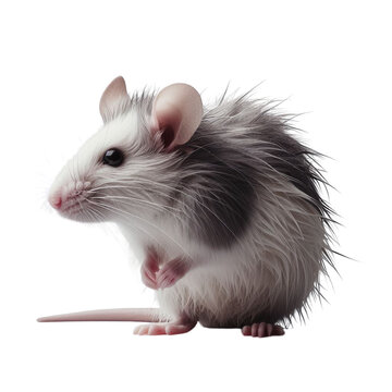 Tiny Mouse Marvel: Ultra Realistic Portrait Amidst Clean White Space