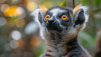 wildlife photography, authentic photo of a lemur in natural habitat, taken with telephoto lenses, for relaxing animal wallpaper and more