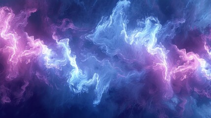 Capturing a stunning digital representation of a nebula with clouds swirling in brilliant shades of blue and purple - obrazy, fototapety, plakaty