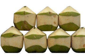 Coconut, a fruit that gives off a sweet, delicious fragrance, is popular in Thailand and is sold to tourists. © Noppadol