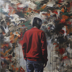 Vibrant Collage artwork Featuring Intense and Bold Colors generative ai 