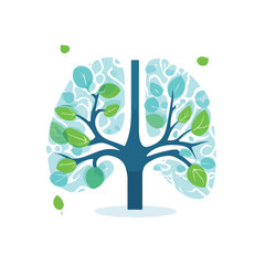 Lung logo vector. healthy lung icon. healthy person