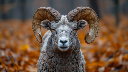wildlife photography, authentic photo of a ram in natural habitat, taken with telephoto lenses, for relaxing animal wallpaper and more