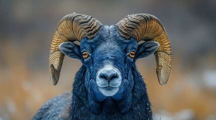 wildlife photography, authentic photo of a ram in natural habitat, taken with telephoto lenses, for relaxing animal wallpaper and more