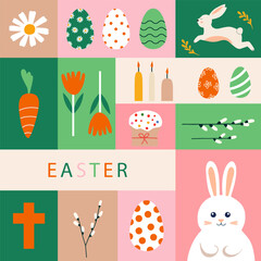 Vector abstract geomertic easter illustration. - 759745739