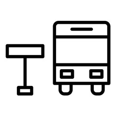 Vector Design Bus Stop Icon Style