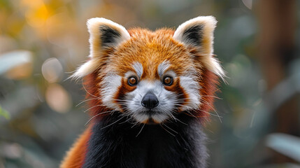 Fototapeta premium wildlife photography, authentic photo of a red panda in natural habitat, taken with telephoto lenses, for relaxing animal wallpaper and more